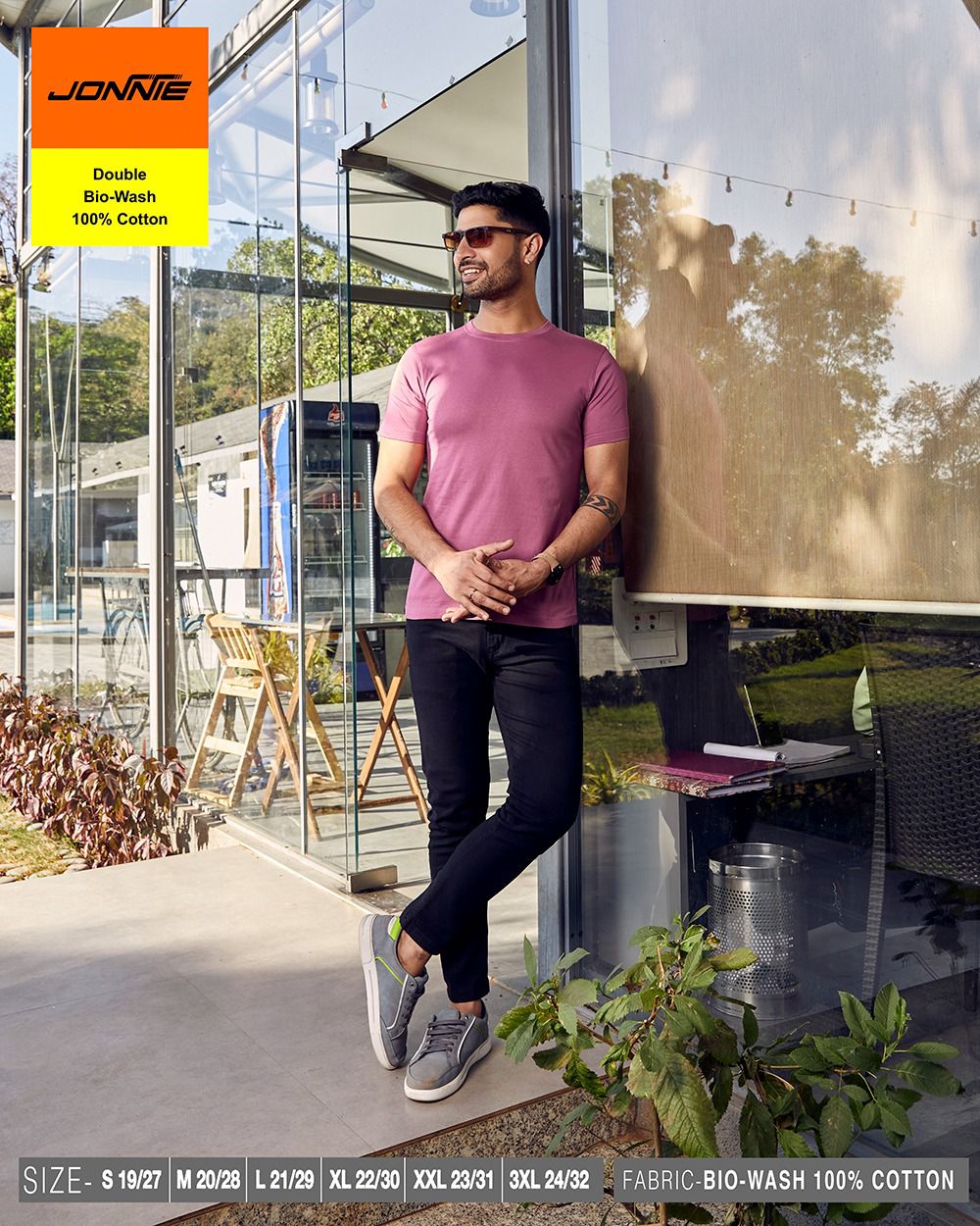 Jonnie Bio-Wash Round Neck T-Shirt