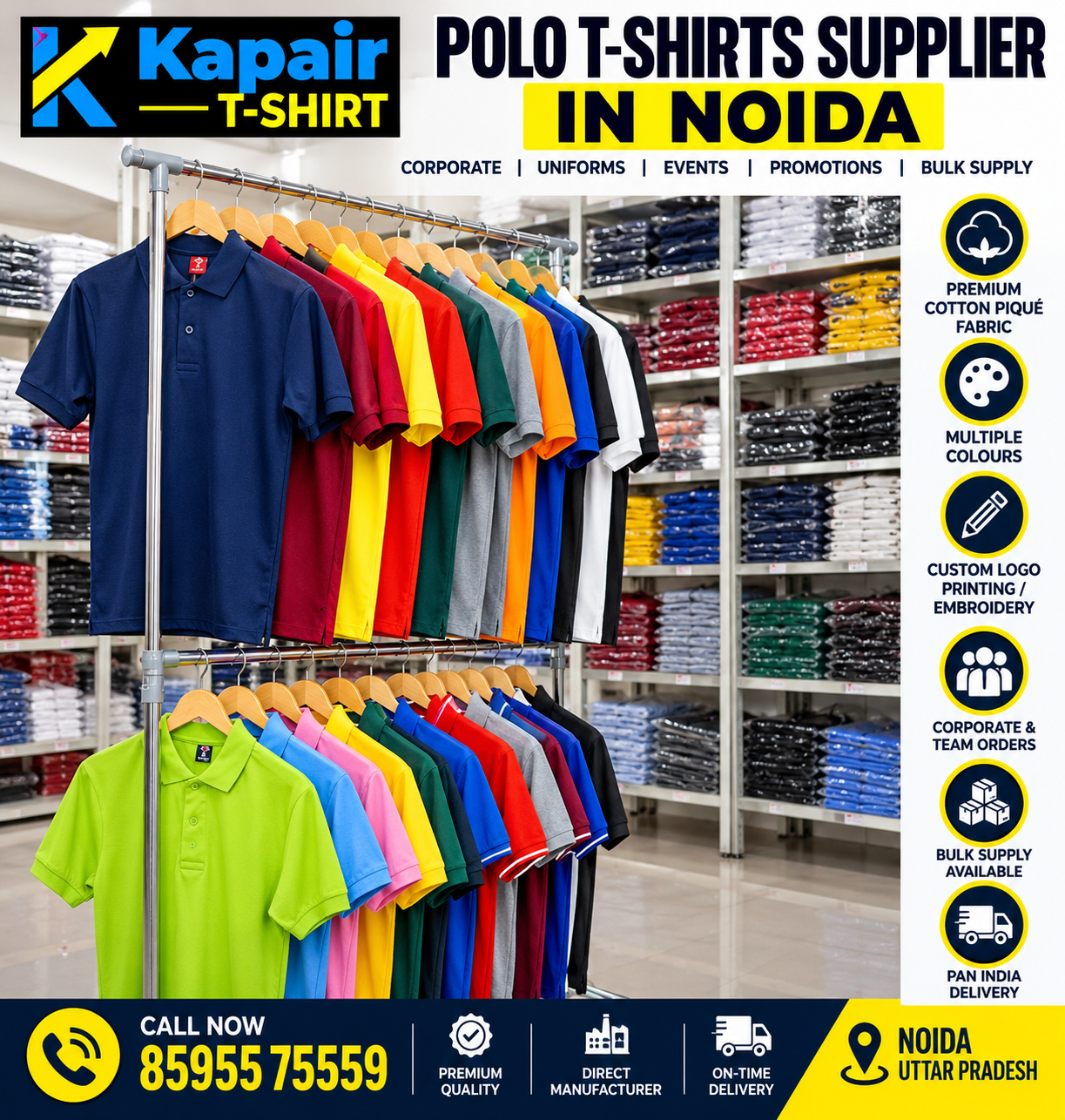 Polo T-Shirts Supplier in Noida – Kapair T-Shirt