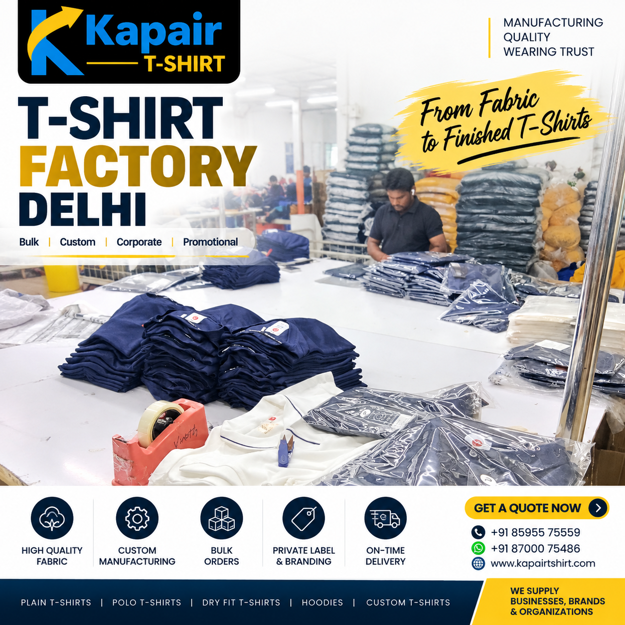 T-Shirt Factory Delhi | Bulk & Custom T-Shirt Manufacturer – Kapair T-Shirt
